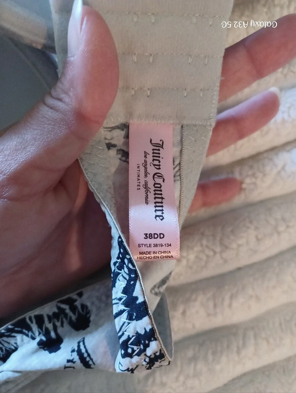 NWT Juicy Couture Gray Bra with Black Butterfly Print